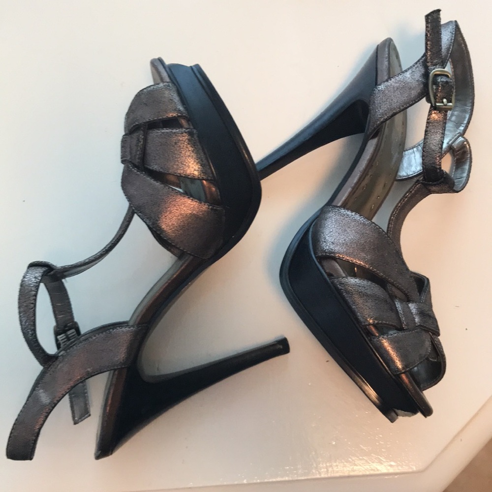 Bronze Platform Heels That Look Like Designer Ysl.. Gem